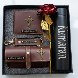 Customised Wallet, Keychain, Eyerwear Case, Rose & Temprature Bottle